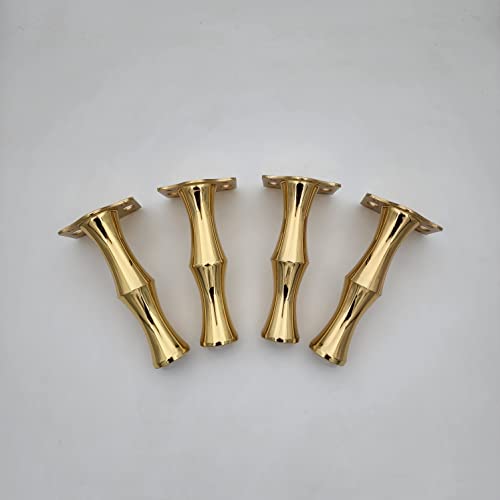 4PC Unique Gold Metal Furniture Legs, Modern Style Coffee Table Sofa Feet Kitchen Table Legs Bathroom Cabinet Cupboard Feet, DIY Furniture Hardware