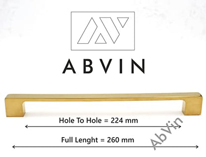 ABVIN Premium PVD Gold Bar Handles, Modern Gold Cabinet Hardware, Furniture Pulls for Doors, Cabinets, Cupboards & Drawers ( 1 pcs )