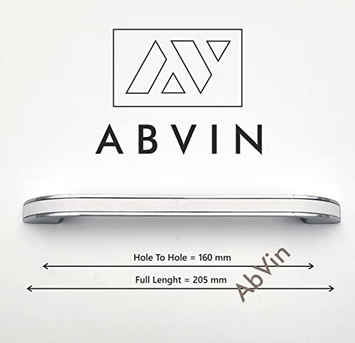 ABVIN Premium White Chrome Bar Handles, Modern Gold Cabinet Hardware, Furniture Pulls for Doors, Cabinets, Cupboards & Drawers ( 1 pcs )