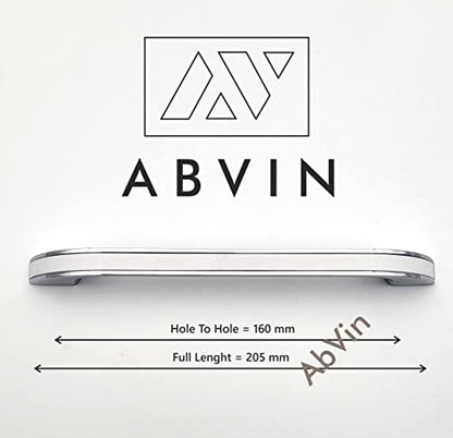 ABVIN Premium White Chrome Bar Handles, Modern Gold Cabinet Hardware, Furniture Pulls for Doors, Cabinets, Cupboards & Drawers ( 1 pcs )