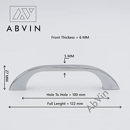 ABVIN Chrome Slim Handles, Modern Cabinet Hardware, Furniture Pulls for Doors, Cabinets, Cupboards & Drawers ( Pack of 2 )