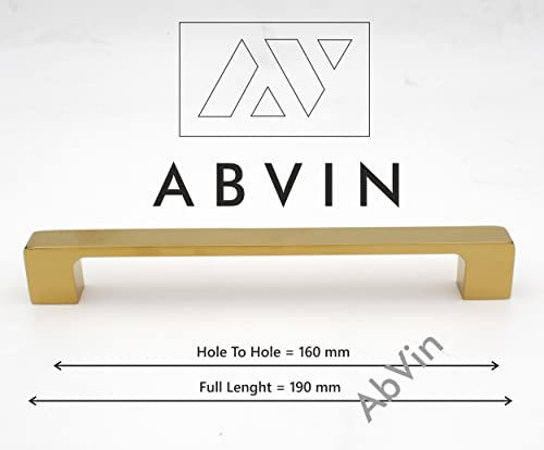 ABVIN Premium PVD Gold Bar Handles, Modern Gold Cabinet Hardware, Furniture Pulls for Doors, Cabinets, Cupboards & Drawers ( 1 pcs )