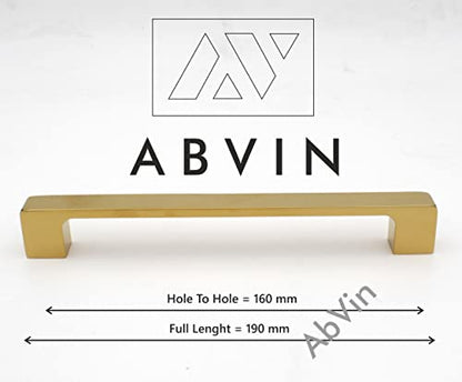 ABVIN Premium PVD Gold Bar Handles, Modern Gold Cabinet Hardware, Furniture Pulls for Doors, Cabinets, Cupboards & Drawers ( 1 pcs )