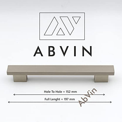 ABVIN Premium Rectangular SS Matt Bar Handles, Modern Gold Cabinet Hardware, Furniture Pulls for Doors, Cabinets, Cupboards & Drawers ( 1 pcs )