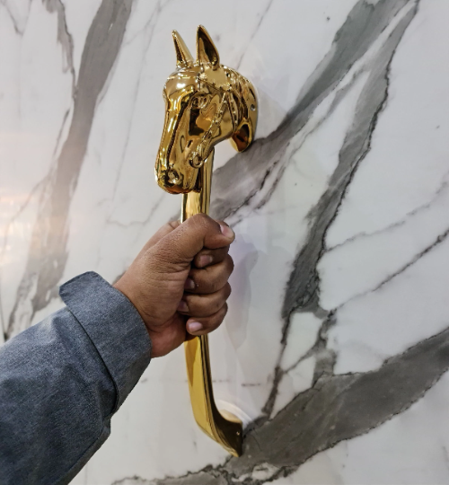 52cm Gold Horse Door Handle for Main Door Handles, Pulls for Front Door - 1 pcs