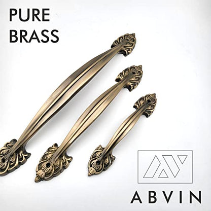 Pure Brass Flower Vintage Antique Door Handle for Main Door Handles, Pulls for Front Door - 1 pcs