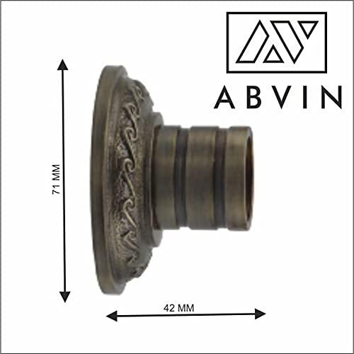 Carving Heavy Antique Wall to Wall Bracket for 1 Inch Curtain Rod - 1set ( 2 pcs )