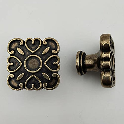 Imported Antique Four Heart Knobs for Kitchen Drawer Cabinet Wardrobe knob - 1 pcs