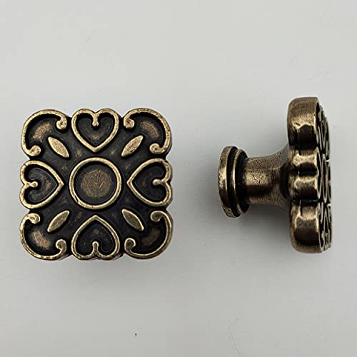 Imported Antique Four Heart Knobs for Kitchen Drawer Cabinet Wardrobe knob - 1 pcs