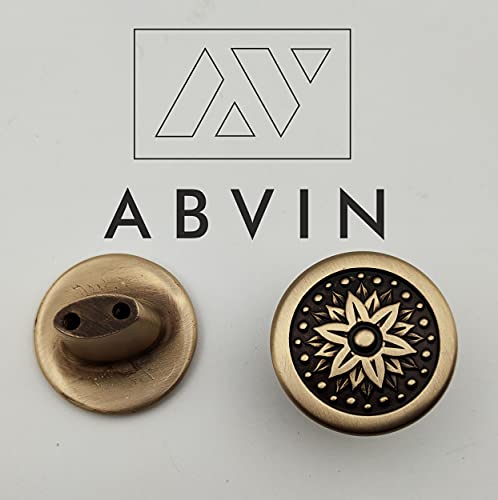 ABVIN Solid Brass Antique KNOBS - Unique Cabinet Pulls, Beautiful Drawer Knobs, Decorative Knobs, Dresser Knobs, Drawer Pulls, Knobs and Pulls - 1 Pcs