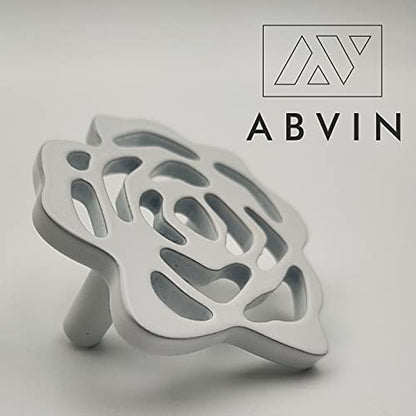 White Flower knobs for Kitchen Wardrobe Drawers Vanity - White matt Finish - 1 pcs