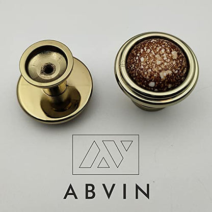 ABVIN Marble Golden Knobs - Unique Cabinet Pulls, Beautiful Drawer Knobs, Decorative Knobs, Dresser Knobs, Drawer Pulls, Knobs and Pulls - 1 Pcs