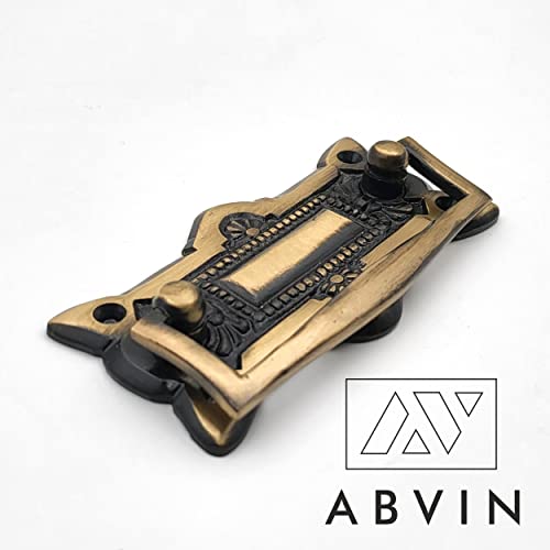 ABVIN Antique Carving Rectangle Drop Pulls Vintage Antique Old Drawer Unique Cabinet Beautiful Drawer Knobs Decorative Dresser Drawer Pulls - Antique - 1 Pcs