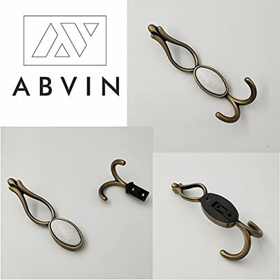 ABVIN - Premium White Stone Bathroom Cloth Hooks Hanger Door Wall Robe Hooks Rail for Hanging Keys, Clothes, Towel - 1Pcs (Antique)