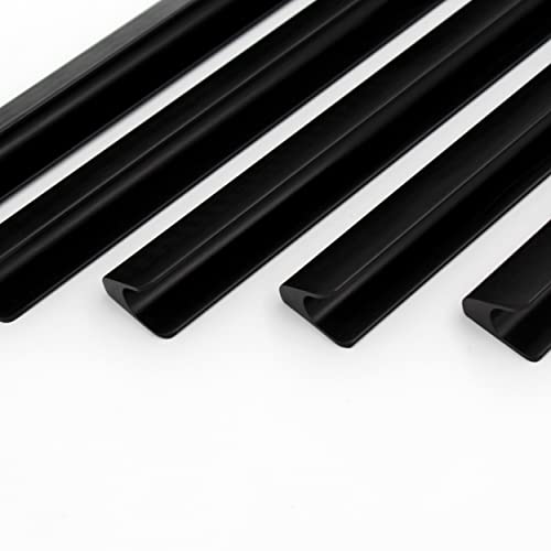 Premium Matt Black Bar Handles, Modern Cabinet Hardware, Furniture Pulls for Doors, Cabinets, Cupboards & Drawers Profile Type - Matt Black ( 1 pcs )