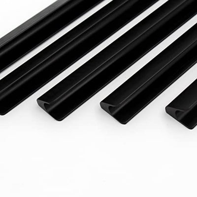 Premium Matt Black Bar Handles, Modern Cabinet Hardware, Furniture Pulls for Doors, Cabinets, Cupboards & Drawers Profile Type - Matt Black ( 1 pcs )
