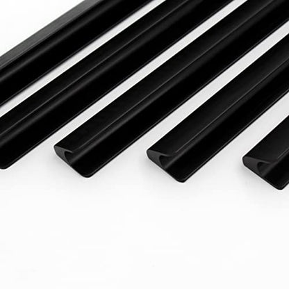 Premium Matt Black Bar Handles, Modern Cabinet Hardware, Furniture Pulls for Doors, Cabinets, Cupboards & Drawers Profile Type - Matt Black ( 1 pcs )