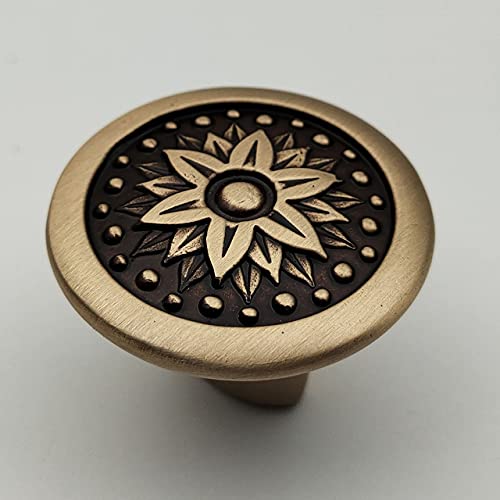 ABVIN Solid Brass Antique KNOBS - Unique Cabinet Pulls, Beautiful Drawer Knobs, Decorative Knobs, Dresser Knobs, Drawer Pulls, Knobs and Pulls - 1 Pcs