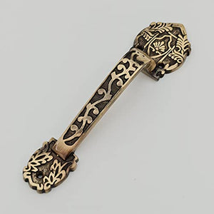 Brass Door Handle 8 inch Carving Handle Vintage Door Handle ABVIN003 (1 PCS )