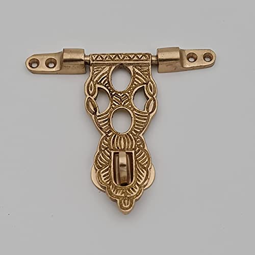 Vintage Brass Small Box hasp Lock Antique Brass Trunk Latches Jewelry Box Lock Clasp Antique Box Locking hinged hasp (1 pcs )