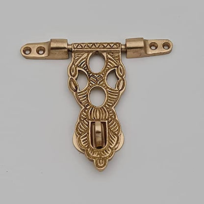 Vintage Brass Small Box hasp Lock Antique Brass Trunk Latches Jewelry Box Lock Clasp Antique Box Locking hinged hasp (1 pcs )