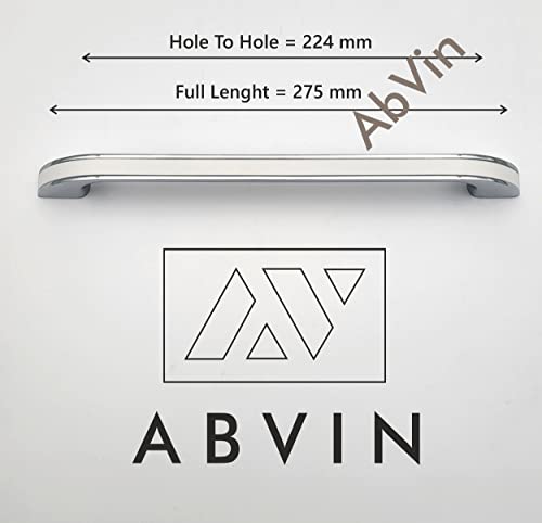 ABVIN Premium White Chrome Bar Handles, Modern Gold Cabinet Hardware, Furniture Pulls for Doors, Cabinets, Cupboards & Drawers ( 1 pcs )