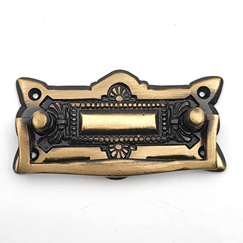 ABVIN Antique Carving Rectangle Drop Pulls Vintage Antique Old Drawer Unique Cabinet Beautiful Drawer Knobs Decorative Dresser Drawer Pulls - Antique - 1 Pcs