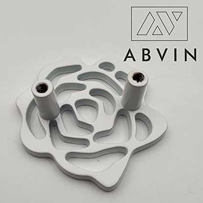 White Flower knobs for Kitchen Wardrobe Drawers Vanity - White matt Finish - 1 pcs