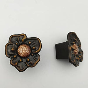 ABVIN Imported Marble Flower Knobs - Unique Cabinet Pulls, Beautiful Drawer Knobs, Decorative Knobs, Dresser Knobs, Drawer Pulls, Knobs and Pulls - 1 Pcs
