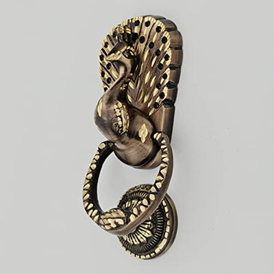 Peacock Shaped Brass Door Knocker, Door Handle, Indian Brass Handle, Bird Knocker/Vintage Brass Door Handle/Beautiful Brass Door Knocker