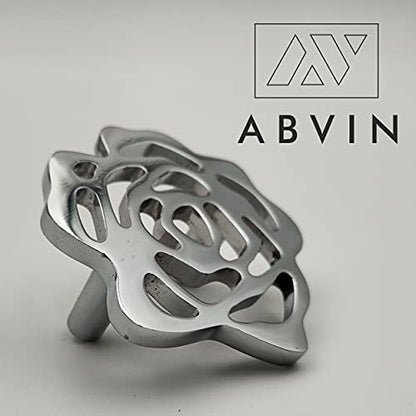 Flower Knobs for Drawers Kitchen Wardrobe Vanity - Chrome Finish - 1 pcs