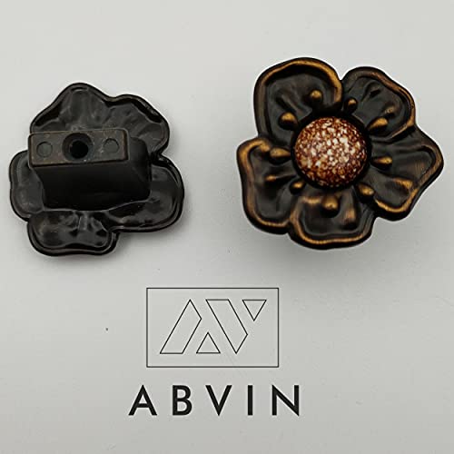 ABVIN Imported Marble Flower Knobs - Unique Cabinet Pulls, Beautiful Drawer Knobs, Decorative Knobs, Dresser Knobs, Drawer Pulls, Knobs and Pulls - 1 Pcs
