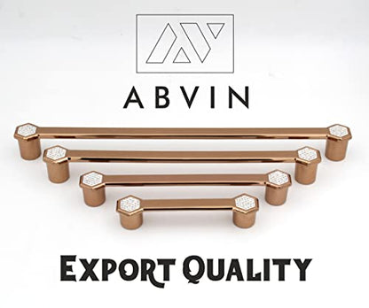 ABVIN Premium PVD Rosegold Crsytal Bar Handles, Modern Gold Cabinet Hardware, Furniture Pulls for Doors, Cabinets, Cupboards & Drawers ( 1 pcs )
