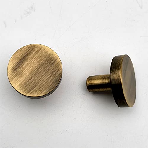 ABVIN Solid Brass Antique Round Knobs Cabinet Beautiful Decorative Dresser Knobs Drawer Pulls - ABVIN002 - Antique Finish - 1 Pcs