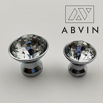 Crystal Knobs for Wardrobe Kitchen cabinets - Chrome Finish - 1 Pcs