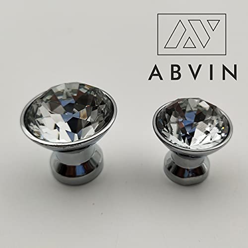 Crystal Knobs for Wardrobe Kitchen cabinets - Chrome Finish - 1 Pcs