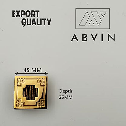 ABVIN PVD Gold Square KNOBS - Cabinet Drawers Wardrobe Kitchen Door Pull Handle Knobs - 1pcs