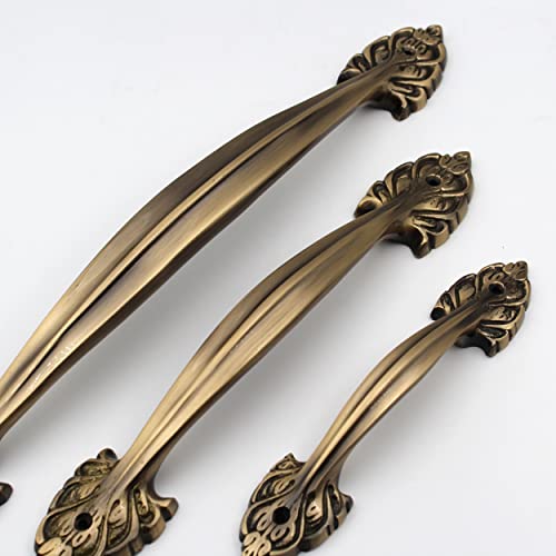 Pure Brass Flower Vintage Antique Door Handle for Main Door Handles, Pulls for Front Door - 1 pcs