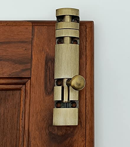 ABVIN Stainless Steel Aluminium Antique Finish Half Round Heavy Duty SS Rod Tower Bolt (with Screws) - Antique Finish