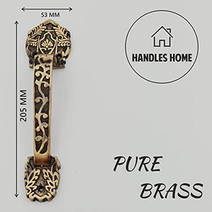 Brass Door Handle 8 inch Carving Handle Vintage Door Handle ABVIN003 (1 PCS )