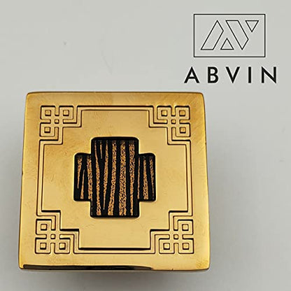 ABVIN PVD Gold Square KNOBS - Cabinet Drawers Wardrobe Kitchen Door Pull Handle Knobs - 1pcs