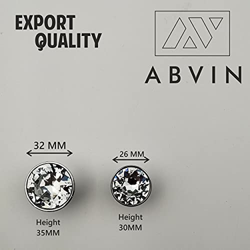 Crystal Knobs for Wardrobe Kitchen cabinets - Chrome Finish - 1 Pcs