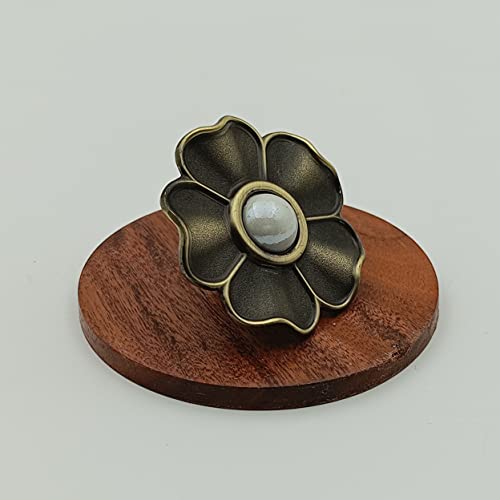 Marble Flower knobs for Cabinet Drawers , knob , Antique knobs - 1 pcs