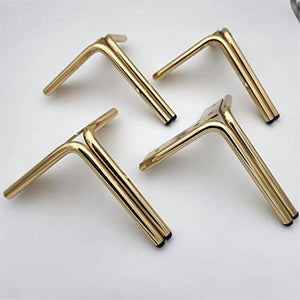 4PC Gold Metal Furniture Legs, Modern Style Coffee Table Sofa Feet Kitchen Table Legs Bathroom Cabinet Cupboard Feet, DIY Furniture Hardware