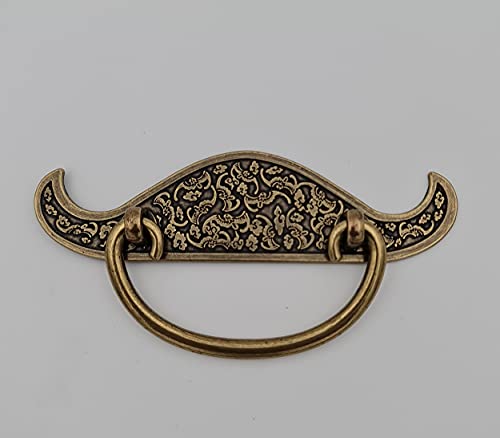 Vintage Carving Drop Pull , Drop Handle , Unique Cabinet Pulls, Beautiful Drawer Knobs, Decorative Knobs, Dresser Knobs, Drawer Pulls, Knobs and Pulls - Antique Finish - 1 pcs