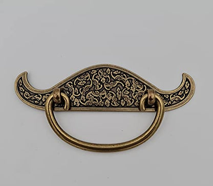 Vintage Carving Drop Pull , Drop Handle , Unique Cabinet Pulls, Beautiful Drawer Knobs, Decorative Knobs, Dresser Knobs, Drawer Pulls, Knobs and Pulls - Antique Finish - 1 pcs