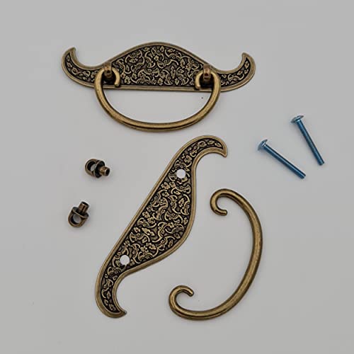 Vintage Carving Drop Pull , Drop Handle , Unique Cabinet Pulls, Beautiful Drawer Knobs, Decorative Knobs, Dresser Knobs, Drawer Pulls, Knobs and Pulls - Antique Finish - 1 pcs