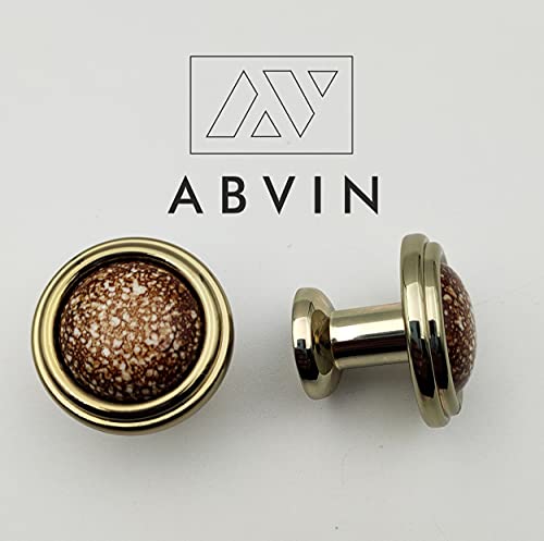 ABVIN Marble Golden Knobs - Unique Cabinet Pulls, Beautiful Drawer Knobs, Decorative Knobs, Dresser Knobs, Drawer Pulls, Knobs and Pulls - 1 Pcs