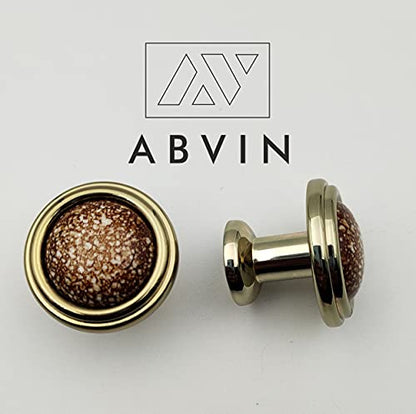 ABVIN Marble Golden Knobs - Unique Cabinet Pulls, Beautiful Drawer Knobs, Decorative Knobs, Dresser Knobs, Drawer Pulls, Knobs and Pulls - 1 Pcs