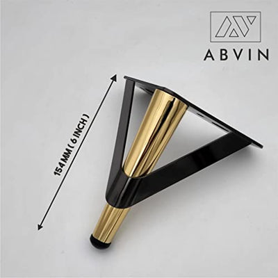 4PC Black Gold Metal Furniture Legs, Modern Style Coffee Table Sofa Feet Kitchen Table Legs Bathroom Cabinet Cupboard Feet, DIY Furniture Hardware